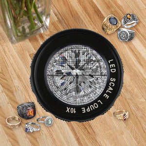 GSTK-93_LED+8 Scale Loupe 10x Magnification 9 Scale Chart with 8 LED Light 25mm Field of View Magnifier-Tekcoplus Ltd.