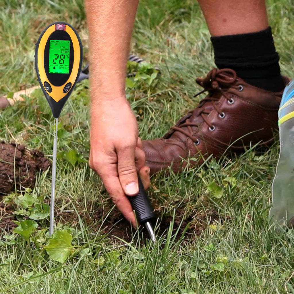 soil moisture light ph meter PHTK-35 4 in 1 Soil Moisture Temperature Meter Survey Instrument Measures pH Acidity Garden, Farm