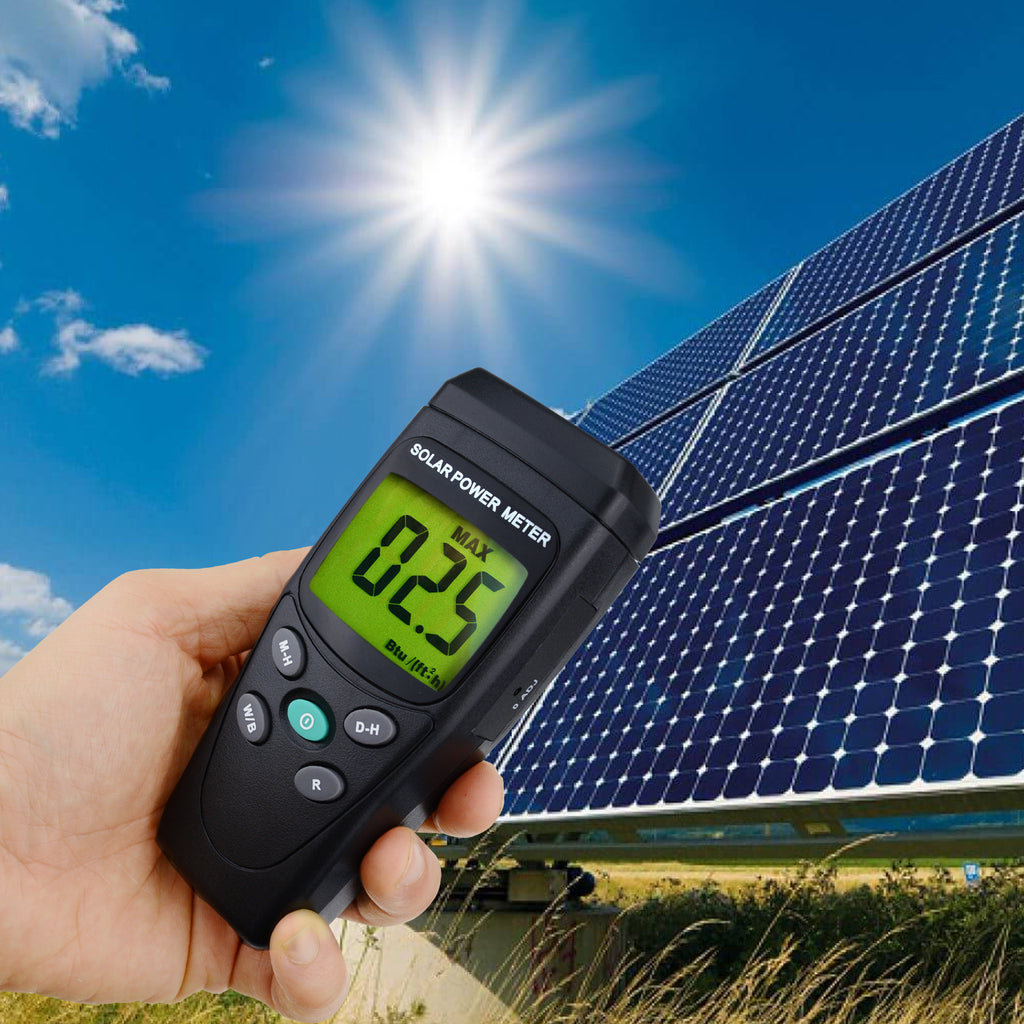 T206 Digital Solar Power Meter Handheld Radiation Energy Cell Tester ...