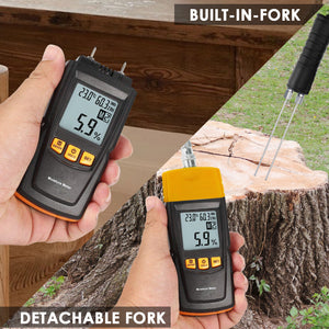 MMTK-813 Digital Wood Moisture Meter 2~70% Humidity RH Temperature Tester, Timber, Bamboo, Paper-Tekcoplus Ltd.