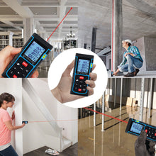 DITK-728 100M Digital Laser Distance Meter Area Volume Pythagorean w/ Spirit Level Range Finder