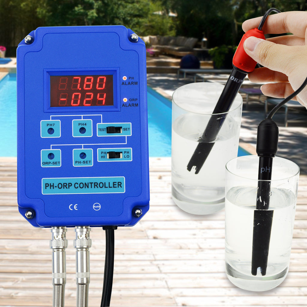 PHTK-160 Digital pH ORP (2 in 1) Controller with Electrodes + CO2 & O3 Relay 110V/220V Water Tester-Tekcoplus Ltd.