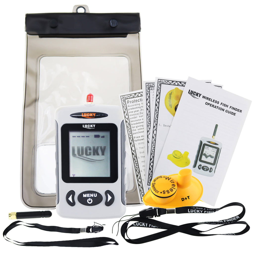 FFW-718 Lucky Wireless Waterproof Portable Sonar Fish Finder with Dot Matrix 40m Range-Tekcoplus Ltd.