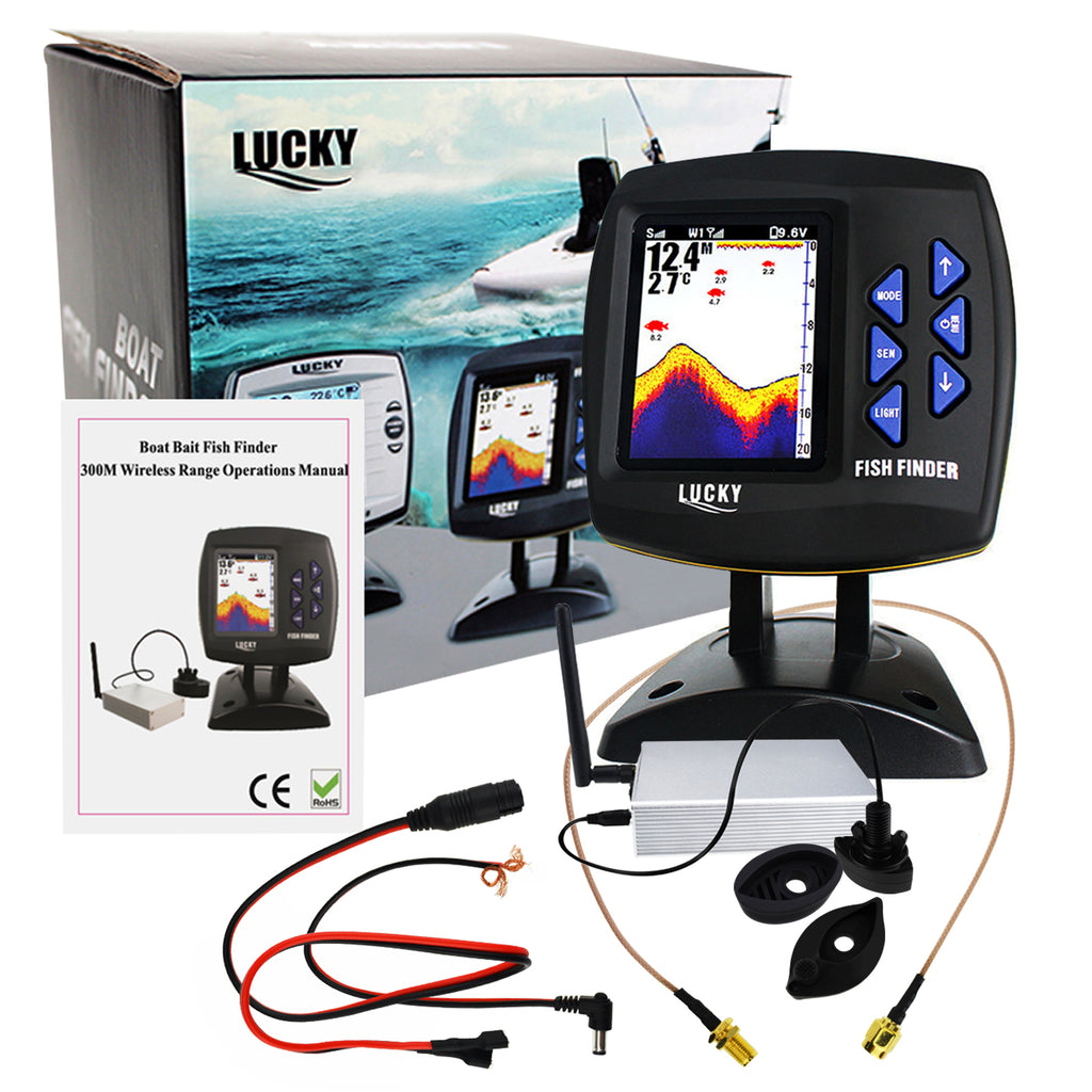 boat fish finders FF-918_CWLS LUCKY Color Display Boat Fish Finder Wireless Remote Control 300m/ 980ft