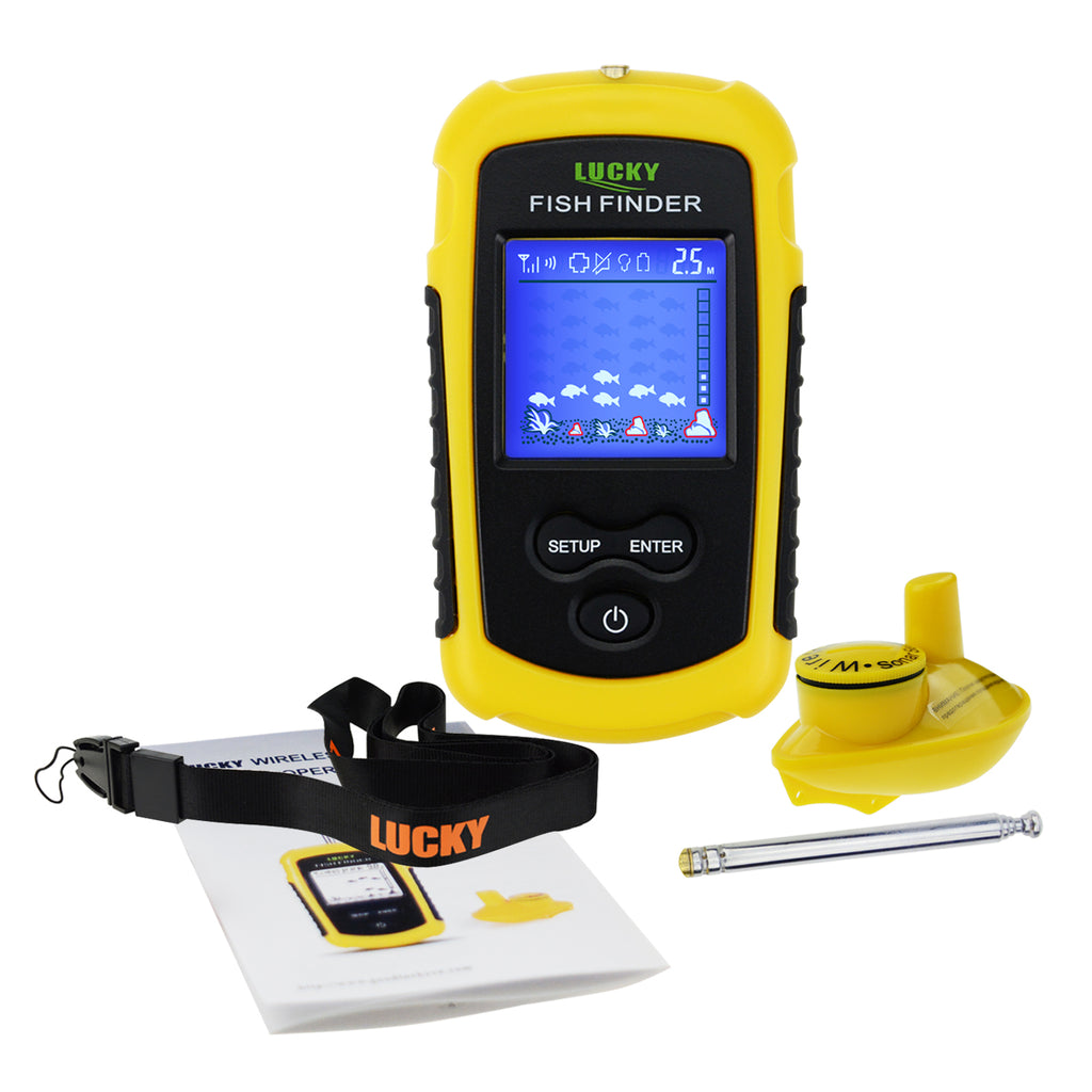 FFCW-1108-1 LUCKY Wireless Fish Finder TN/ Anti-UV LCD Display with Backlight for Night Fishing