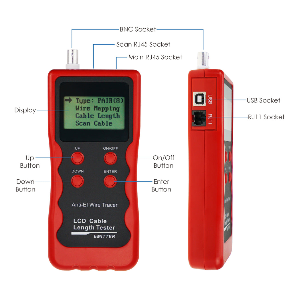 CTTK-714 Digital Cable Tester Tracker with 8 Remote Adaptor Wiremap