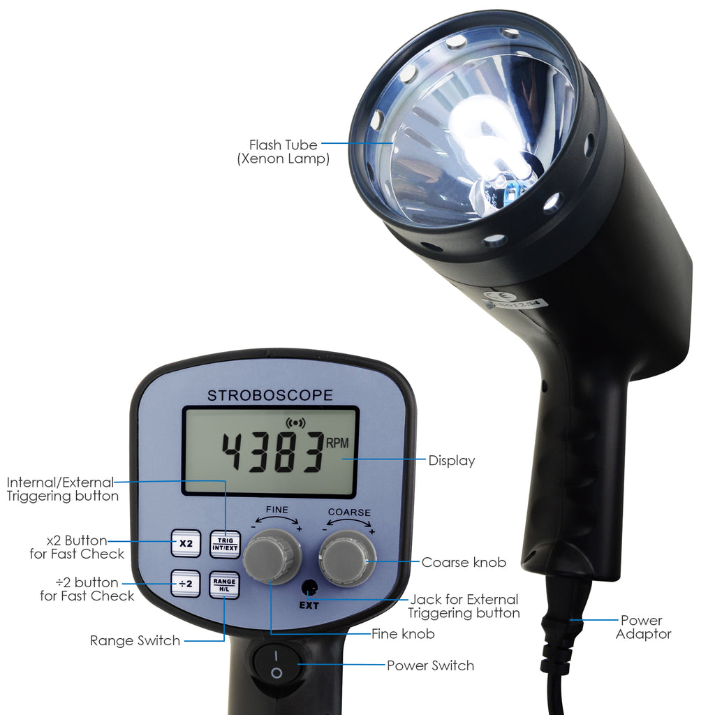 DSTK-109 Digital Handheld Stroboscope Measure Rotational Speed 50~12,000 FPM