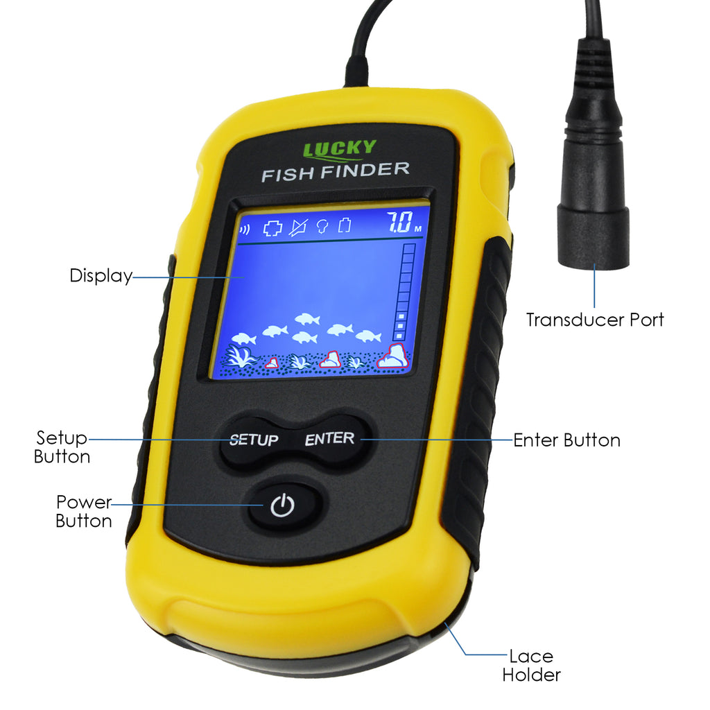 FFC-1108-1 Lucky Portable Fish Finder Sonar Wired Fishfinder 100M (328ft)  Depth Detection - Tekcoplus Ltd.