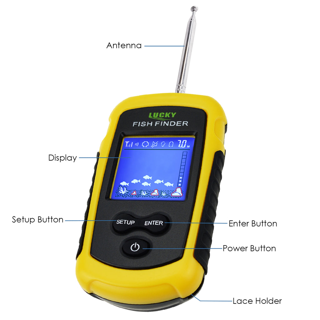 FFCW-1108-1 LUCKY Wireless Fish Finder TN/ Anti-UV LCD Display with  Backlight for Night Fishing