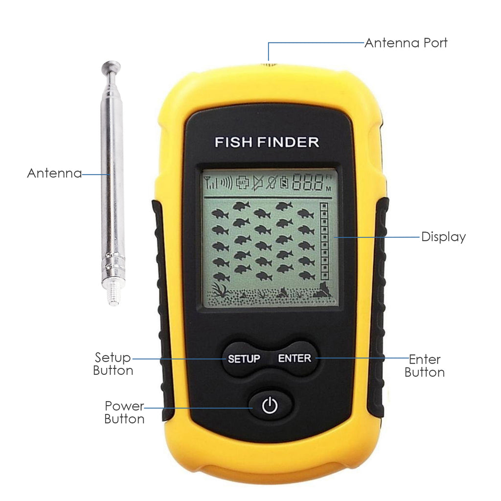 FFW-1108-1 LUCKY Wireless Sonar Sensor Fish Finder Depth Sounder 40m  (131ft) Fish Locator