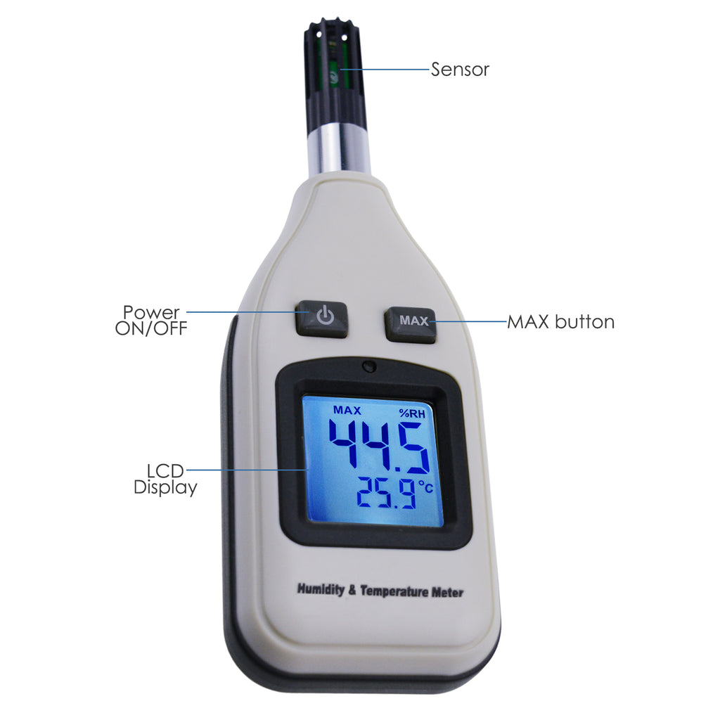 HTTK-238 Digital Humidity & Temperature Meter 0~100% RH/ -30~70°C (-22~158°F) Mini Thermo Hygrometer-Tekcoplus Ltd.