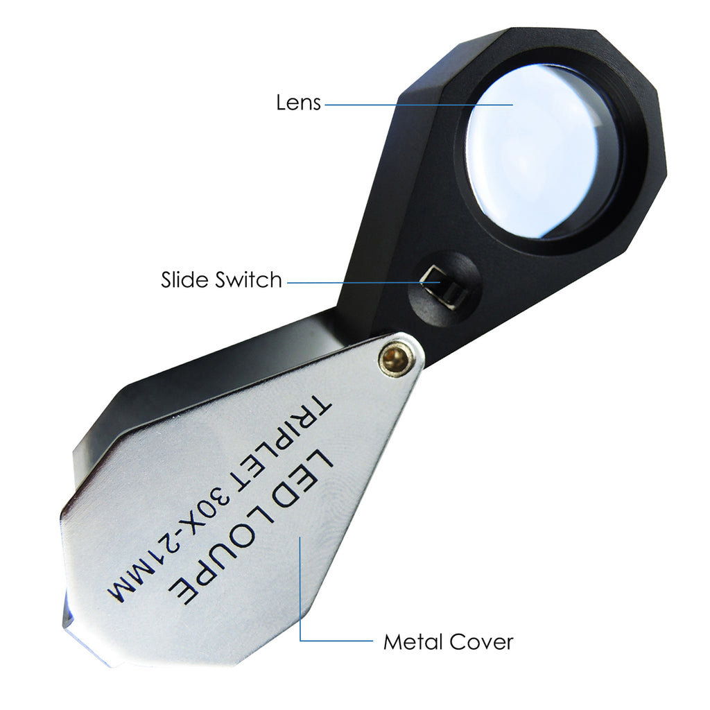 GSTK-781 Jeweler Loupe 10X Magnification Magnifier 6 LED light, 21mm lens  Jeweler Gem Tester Tool - Tekcoplus Ltd.