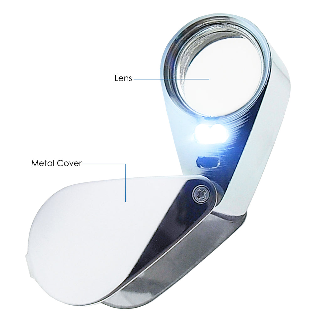 GSTK-783XX Optical Glass Magnifier 20x Magnification Magnifying LED Light  Jeweler Loupe Gemstone