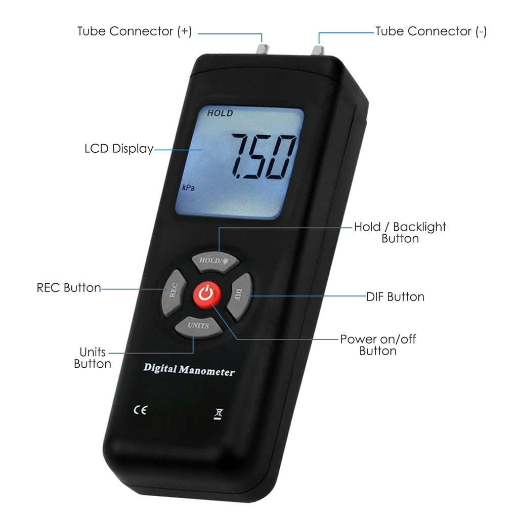 Manometer Digital 0-150psi Robuste Abs Multifunktionsauto Led