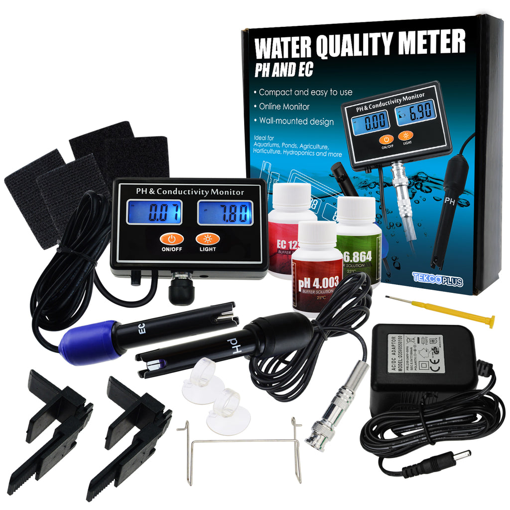 ECTK-231 PH & EC Conductivity Meter Water Quality Tester Continuous Monitor Aquaculture Hydroponics-Tekcoplus Ltd.
