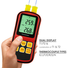 THTK-173 K / J / T / E / R / S / N Thermocouple Thermometer Dual-channel -150~1767°C (-238~3212°F)-Tekcoplus Ltd.