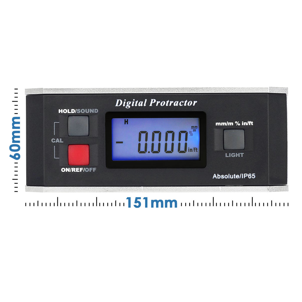 AFTK-9 Digital Protractor Angle Finder Level Inclinometer 0~360° with Built-in Magnet V-groove base-Tekcoplus Ltd.
