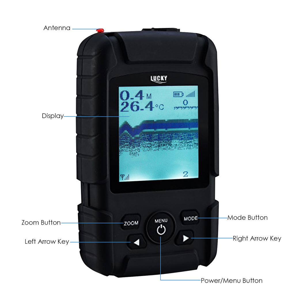 FF-718Li LUCKY Rechargeable Waterproof Fish Finder 328ft / 100m depth Wired  / Wireless Sensor - Tekcoplus Ltd.