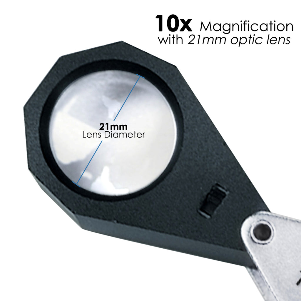 10x magnifying glass with light and