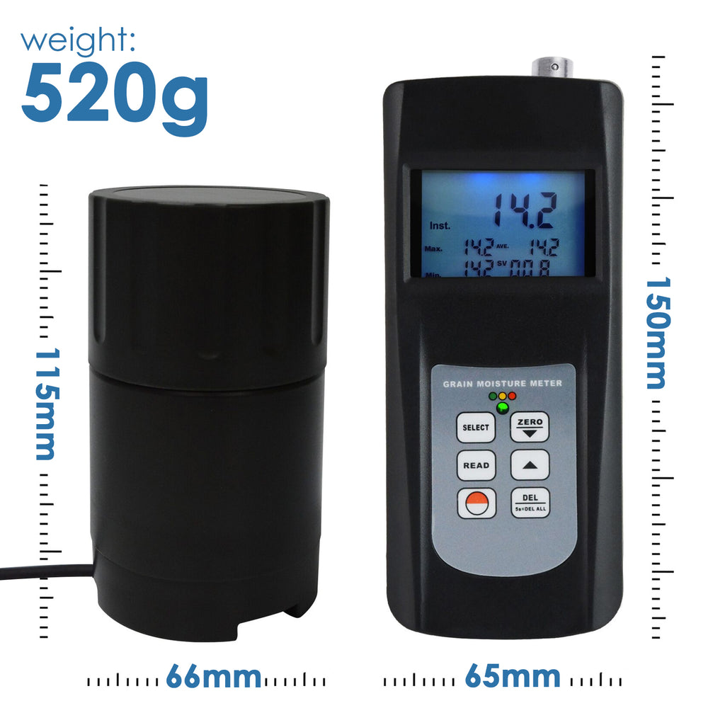MMTK-868GG Grain Seed Moisture Meter Cup Type Rice Coffee Wheat Tester Digital Display LED Indicator-Tekcoplus Ltd.