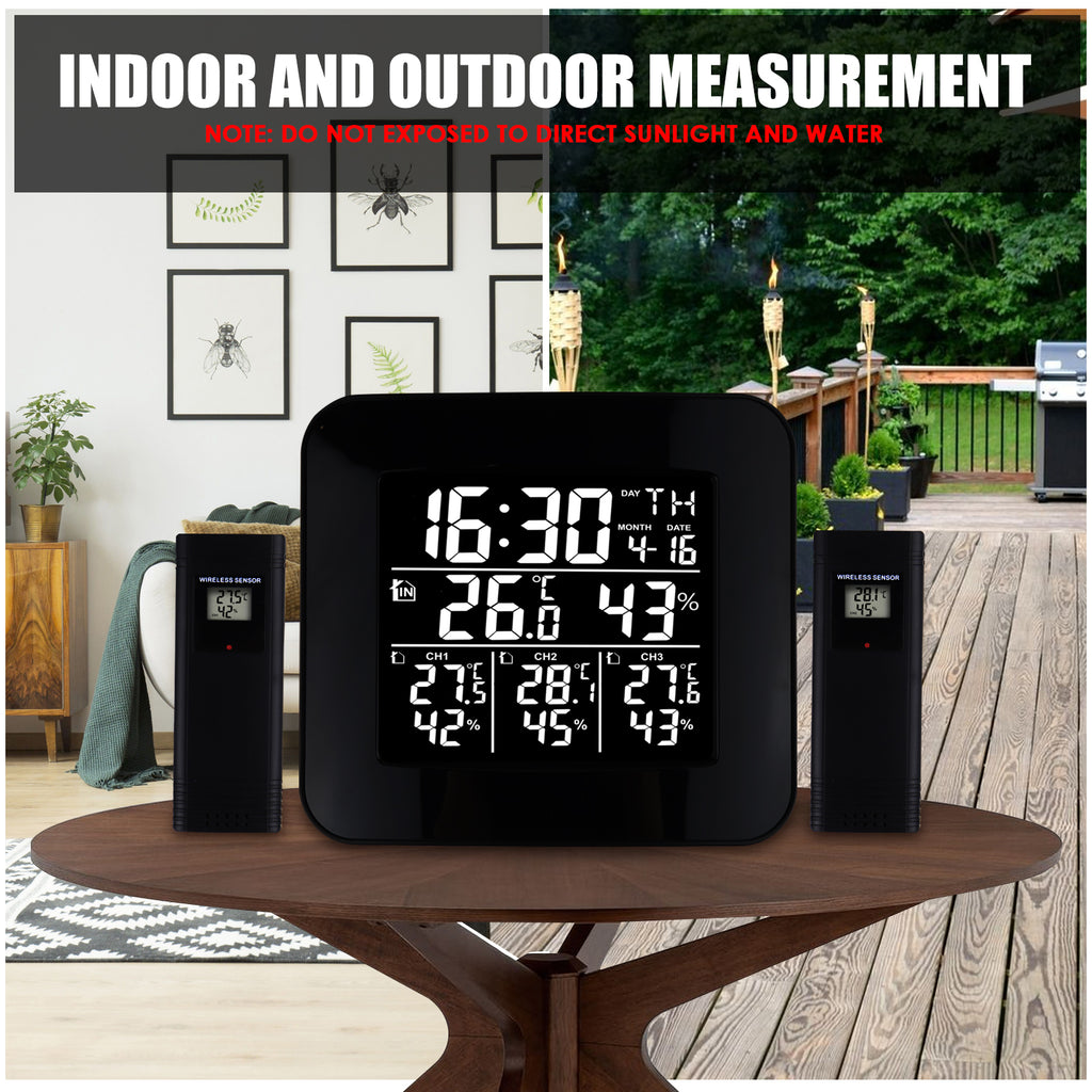 Clearance! Weather Stations Wireless Indoor Outdoor Weather Station, Home  Wireless Weather Station Digital Indoor Outdoor Thermometer Forecast Weather  Station with Remote Sensor 
