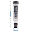 PHTK-2 Digital pH Temperature Tester Waterproof 0~14 Meter Pentype Water Aquarium Pool Hydroponics-Tekcoplus Ltd.