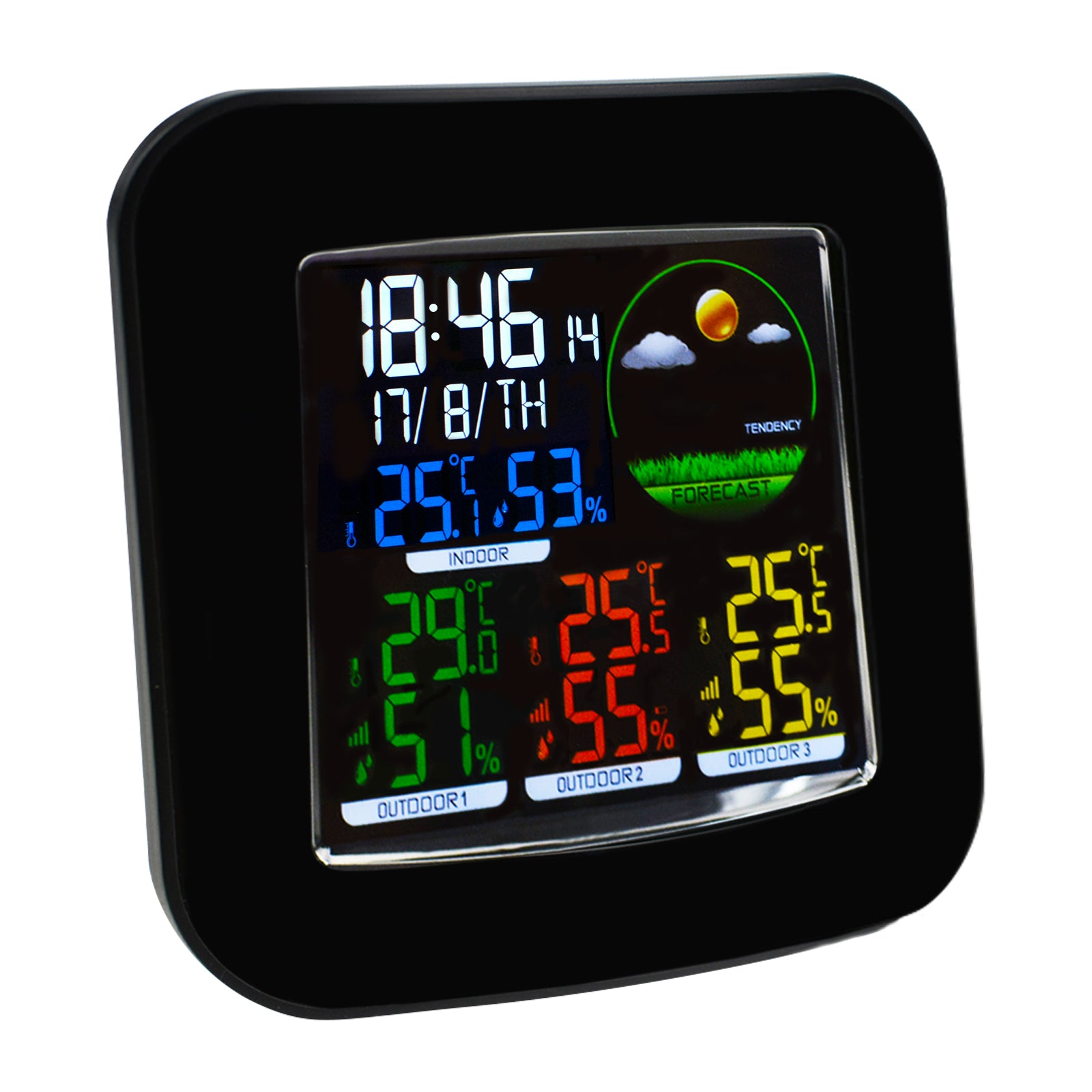 outdoor clock weather station
