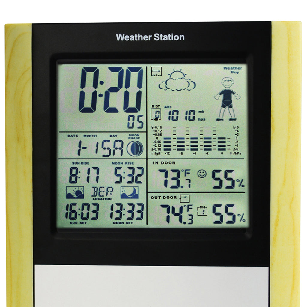 WSTK-103 Digital Weather Station RCC DCF 3 Indoor/ Outdoor Wireless Sensor  Thermometer Alarm Clock - Tekcoplus Ltd.