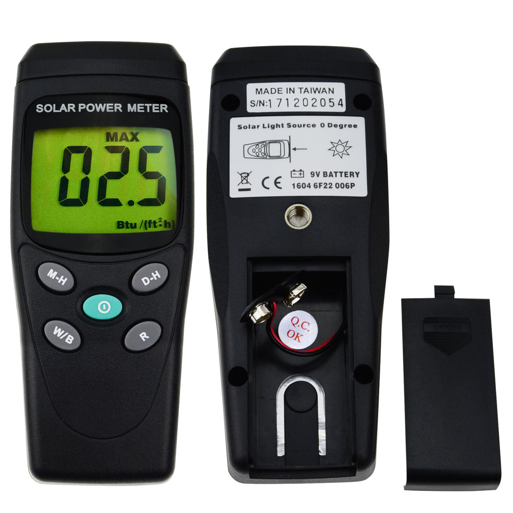 T206 Digital Solar Power Meter Handheld Radiation Energy Cell Tester ...
