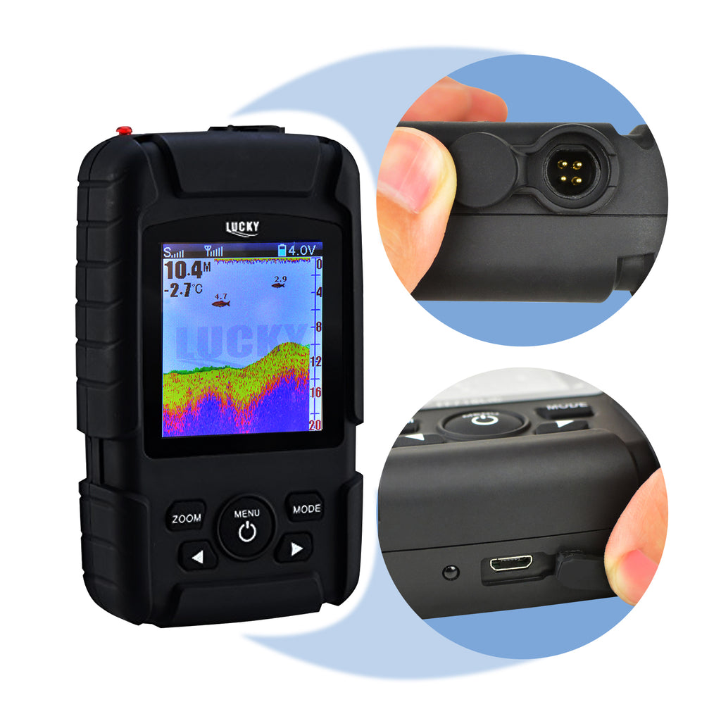 FF-718LIC-W LUCKY Rechargeable Colored LCD Fish Finder Detector 100m (328ft) Wireless Sonar Sensor-Tekcoplus Ltd.
