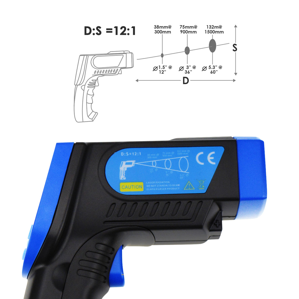 THTK-803 Digital 20:1 Professional Infrared Thermometer 0.1~1EM Pyrometer -  Tekcoplus Ltd.