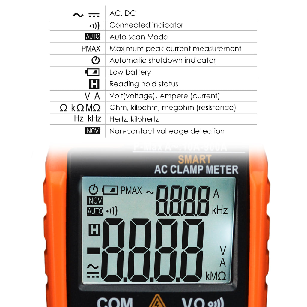 CMTK-56 Digital Clamp Meter Non-Contact Multimeter 6000 Counts Auto Range AC/DC Voltage ACA Tester-Tekcoplus Ltd.