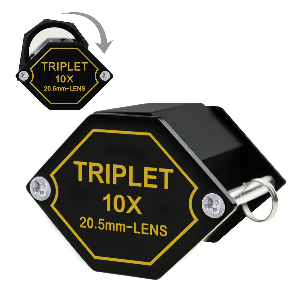 TEK-250 10x Pocket Magnification Loupe 20.5mm Triplet Lens Black Frame (Aluminum) Body-Tekcoplus Ltd.