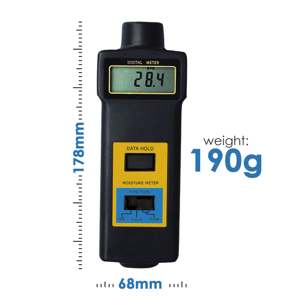 MMTK-892 2-in-1 Digital Wood Moisture Meter Thermometer Tester 0 ~ 50% Cotton Paper