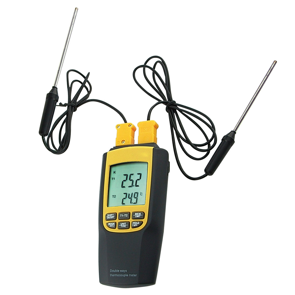 THTK-181 K or J Type Thermocouple Thermometer with 4 Probes Digital LCD Display Temperature Tester