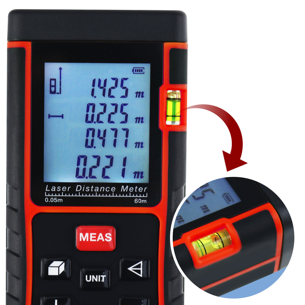 DITK-726 60M Digital Laser Distance Meter Area Volume Pythagorean w ...