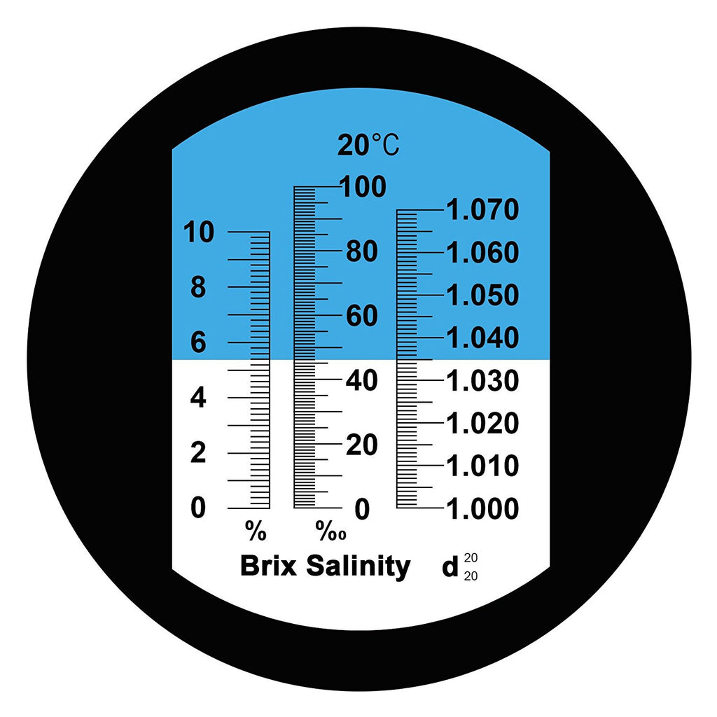 RETK-68 Salinity Brix Refractometer Low Sugar/Salt Salinity 0~100ppt Brix 0~10% Density 1~1.070g/cm3-Tekcoplus Ltd.