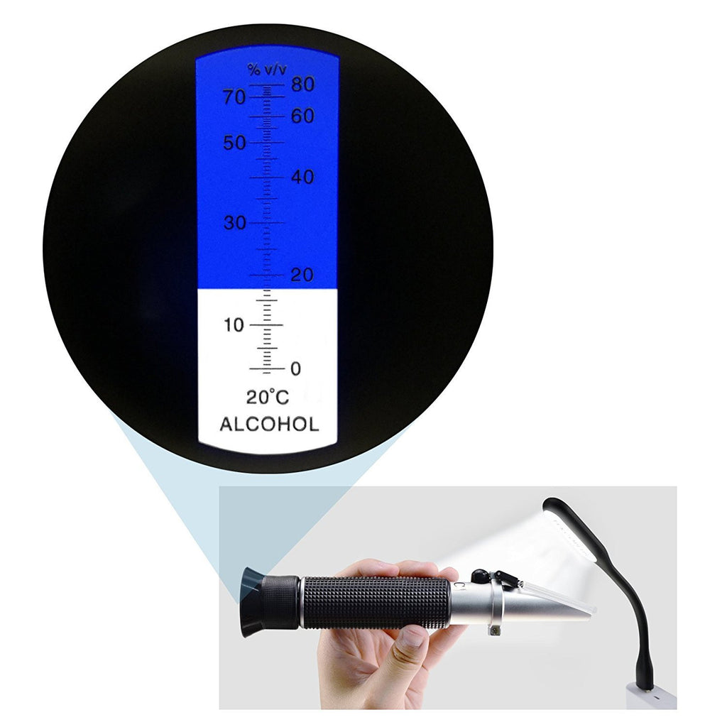 Distillerie Réfractomètre Alcool 0-80% V / V Alcoomètre