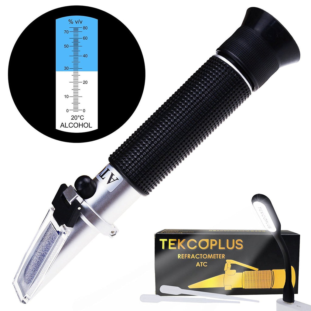 High Precision Alcohol Refractometer 0-80% v/v, XRCLIF Hand-held Alcohol  Content Measurement Tool, Portable Refractometer Alcohol Meter for Bourbon