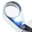 GSTK-783XX Optical Glass Magnifier 20x Magnification Magnifying LED Light Jeweler Loupe Gemstone
