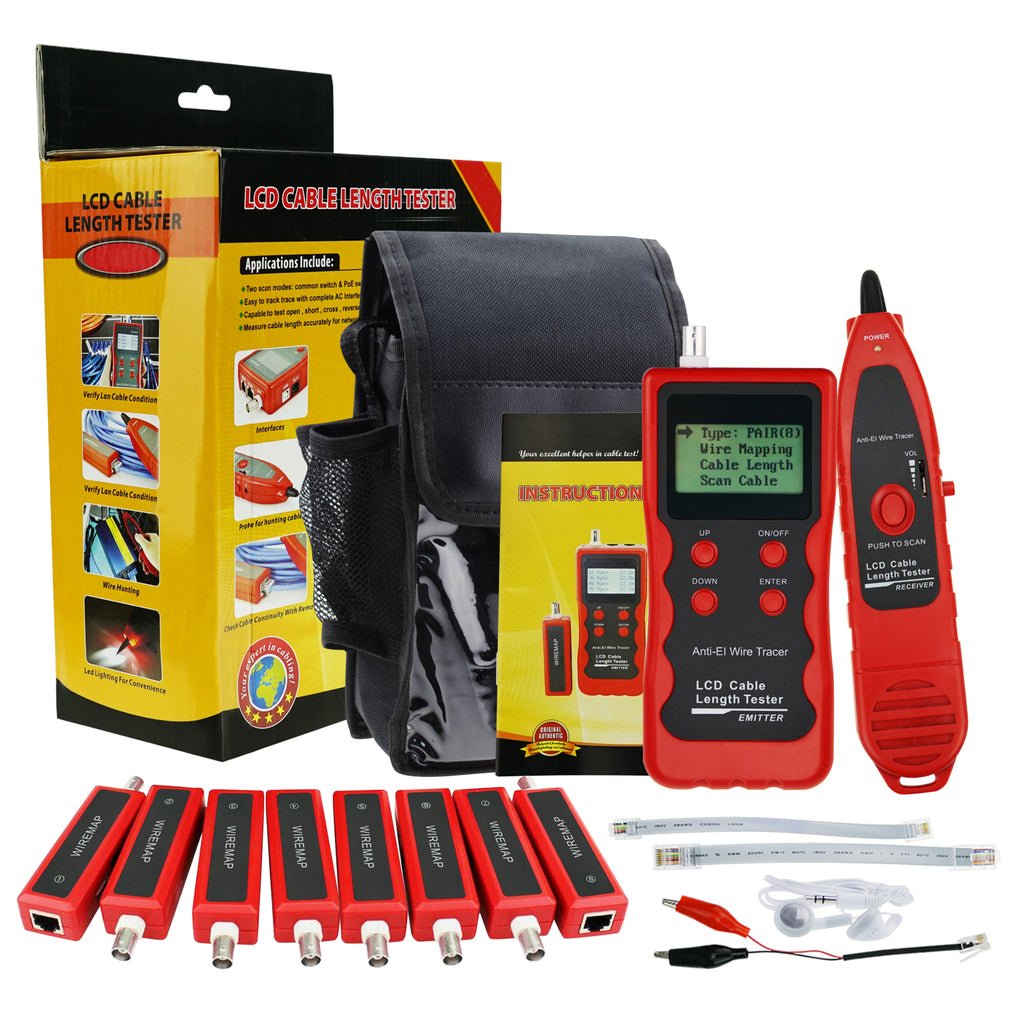 CTTK-714 Digital Cable Tester Tracker with 8 Remote Adaptor Wiremap ...