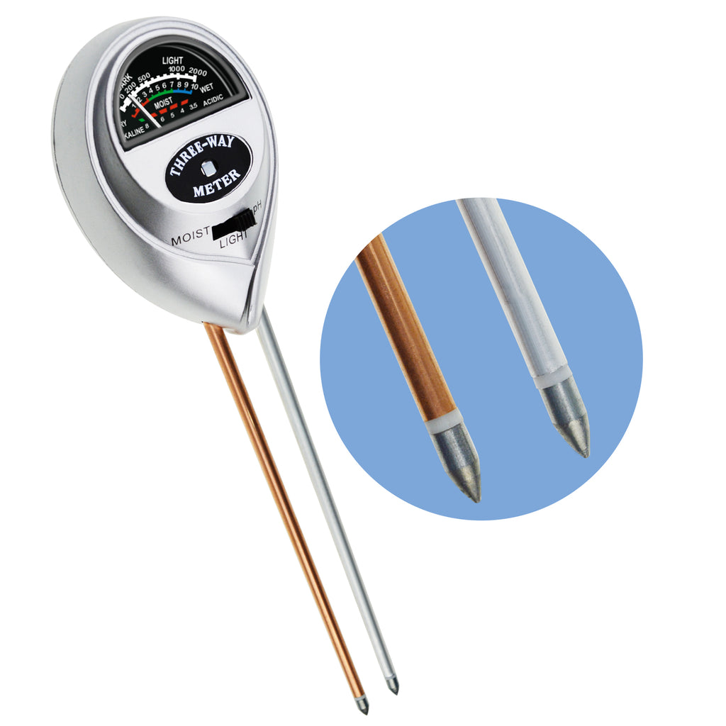 soil ph moisture light meter TEK-257 Soil pH / Moisture / Light Meter Long Sensor Probe Acid Alkaline Level Tester