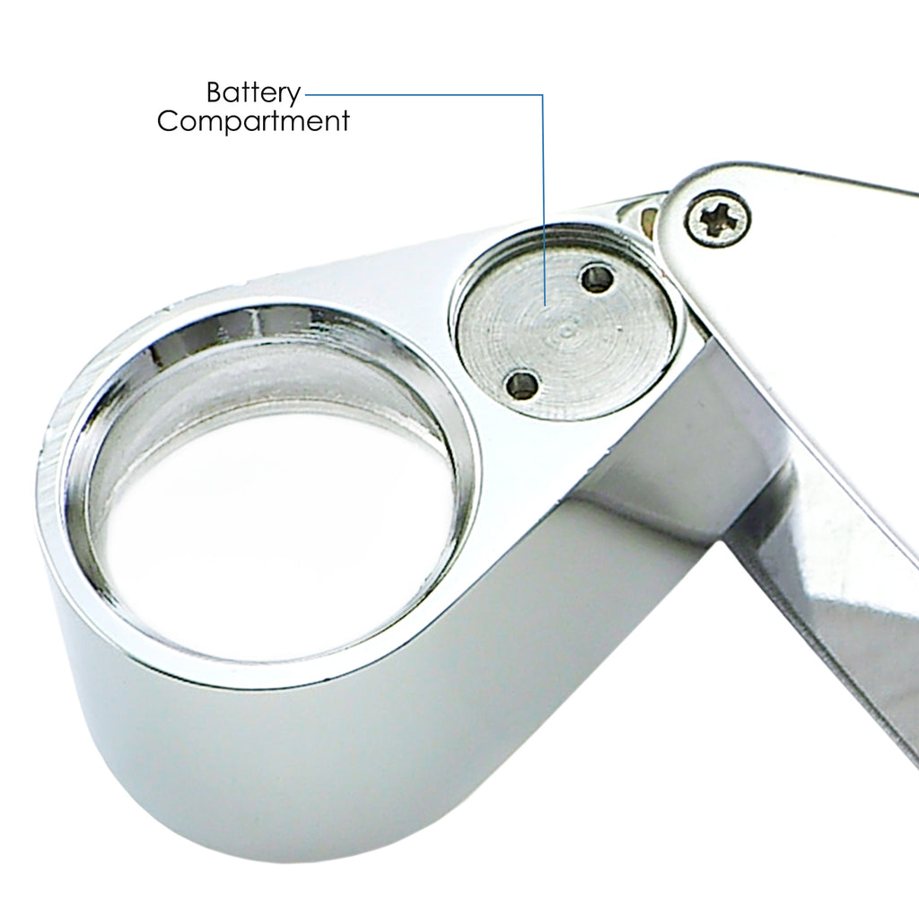 40x 25mm Glass Magnifying Magnifier Jeweler Eye Jewelry Loupe Loop Led  Light Black.free Shipping in US 