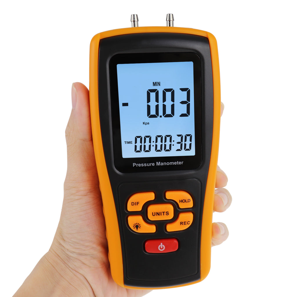 TK277PLUS Manometer Air Pressure Meter Differential Air Pressure Gauge HVAC Tester