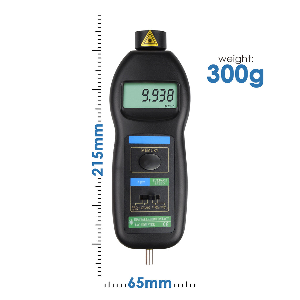 TATK-829 Digital Contact and Non-Contact Tachometer Laser / Photo / w/ ft &  m/min RPM Auto Ranging - Tekcoplus Ltd.