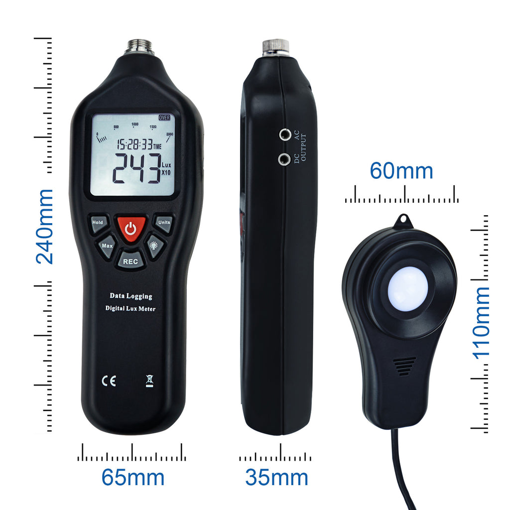 Light Meter BTMETER Light Lux Meter Logger BT-5000A, Digital Lumen