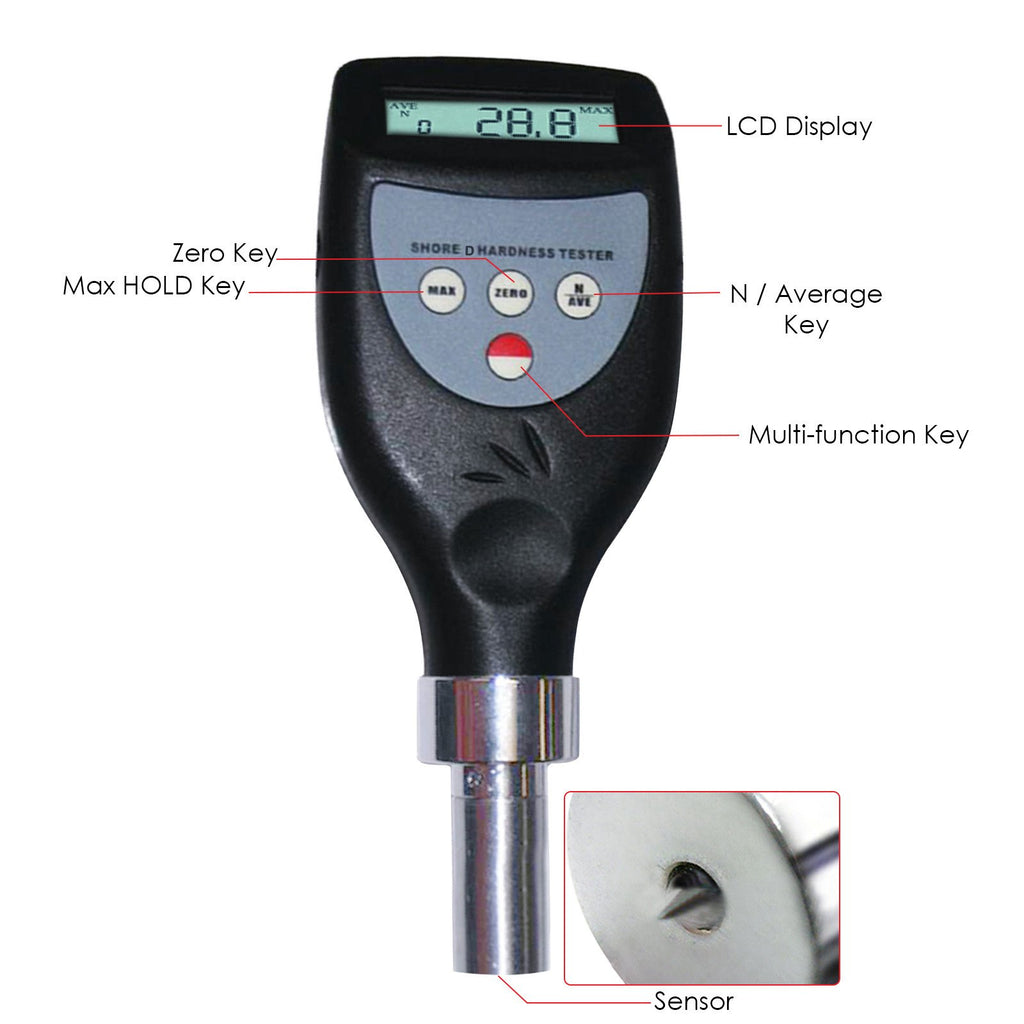 HTTK-791D Digital Durometer Hardness Meter Shore D Tester Plastic Polymers Rubbers-Tekcoplus Ltd.