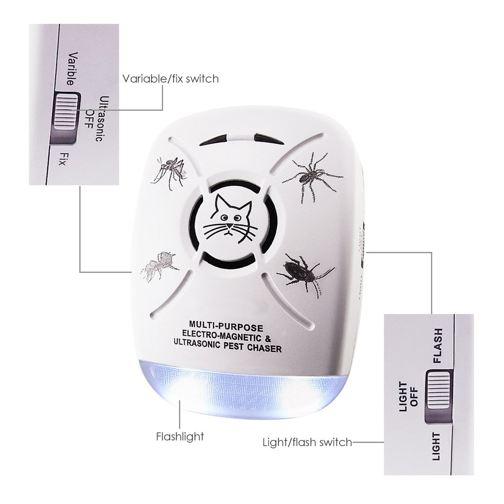 AR-131_US Ultrasonic Plug-in Pest Control Repeller Electronic Insects Repellent, Pet Kids Safe, Mosquito Cockroach Spider Bugs etc-Tekcoplus Ltd.
