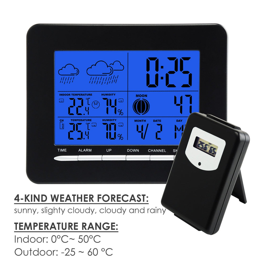 WSTK-853_2S Wireless 2 Sensor Indoor Outdoor Temperature Weather Station DCF Radio Controlled Clock-Tekcoplus Ltd.
